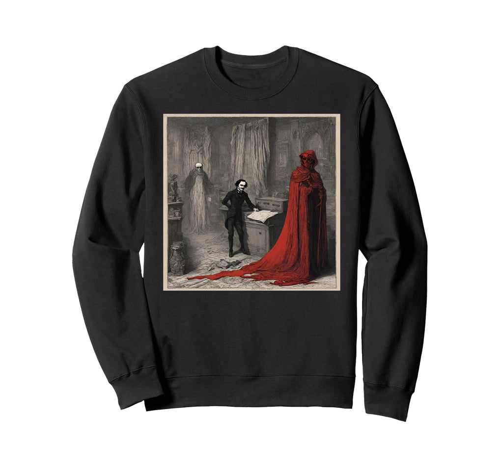 Edgar Allan Poe Mask Red Death Sweatshirt - Custom Art Print Men Women - T-Shirt, Sweatshirt, Hoodie