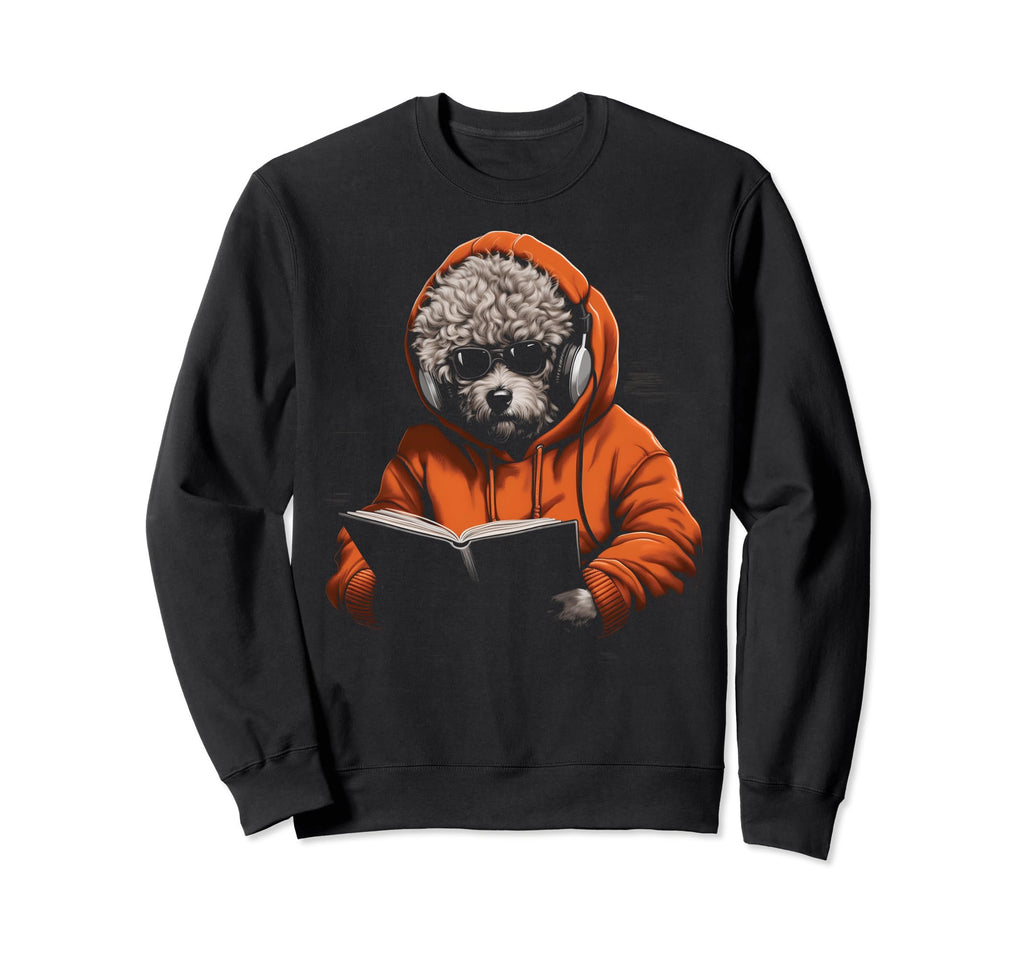Book Stuff Book Lovers Poodle Sweatshirt - Custom Art Print for Adults - T-Shirt, Sweatshirt, Hoodie
