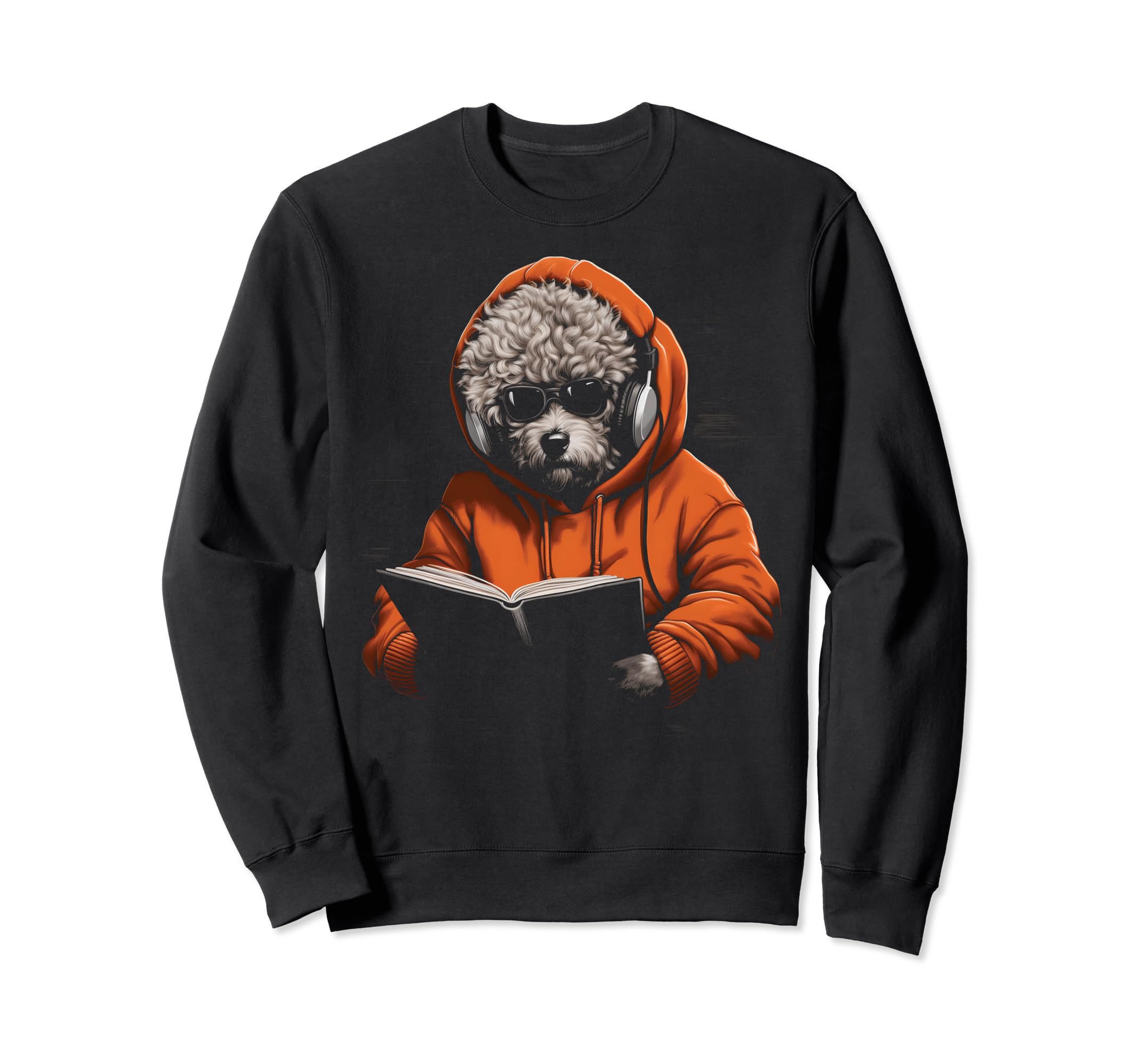 Book Stuff Book Lovers Poodle Sweatshirt - Custom Art Print for Adults - T-Shirt, Sweatshirt, Hoodie