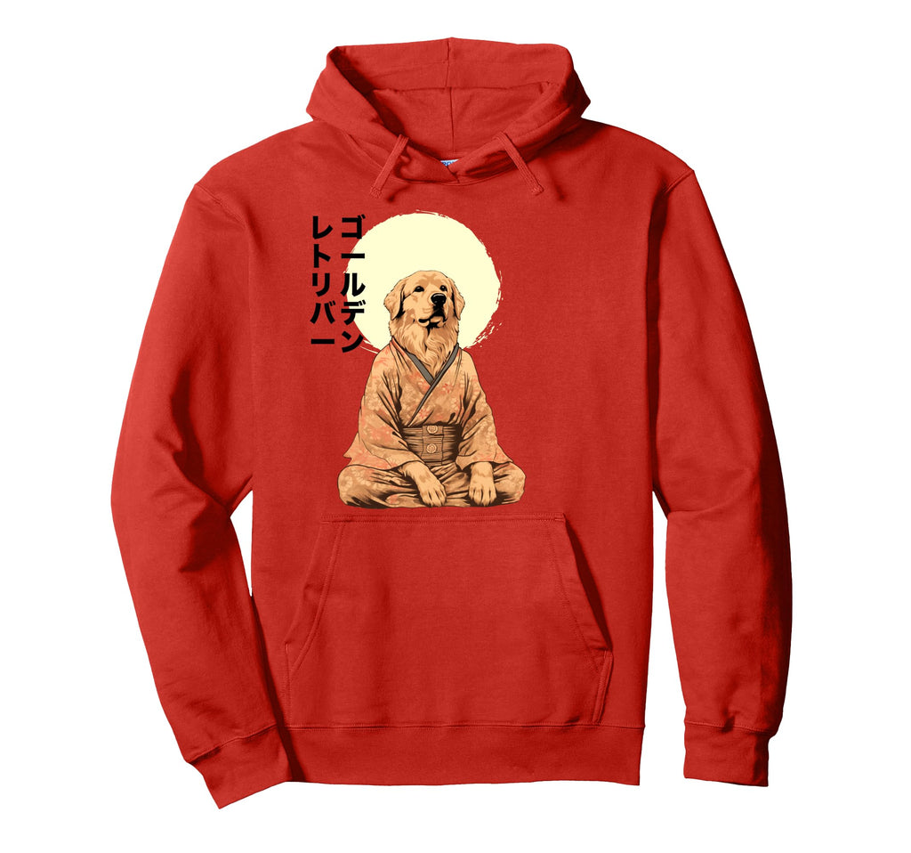 Golden Retriever Dog Meditation Japan Hoodie - Fun Novelty Design Unisex - T-Shirt, Sweatshirt, Hoodie