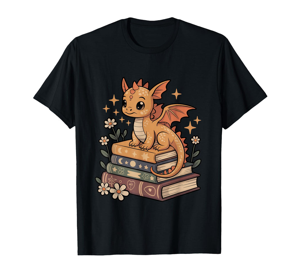 Bookish Dragon Fantasy Book Lover T-Shirt - Aesthetic Graphic for Adults - T-Shirt, Sweatshirt, Hoodie