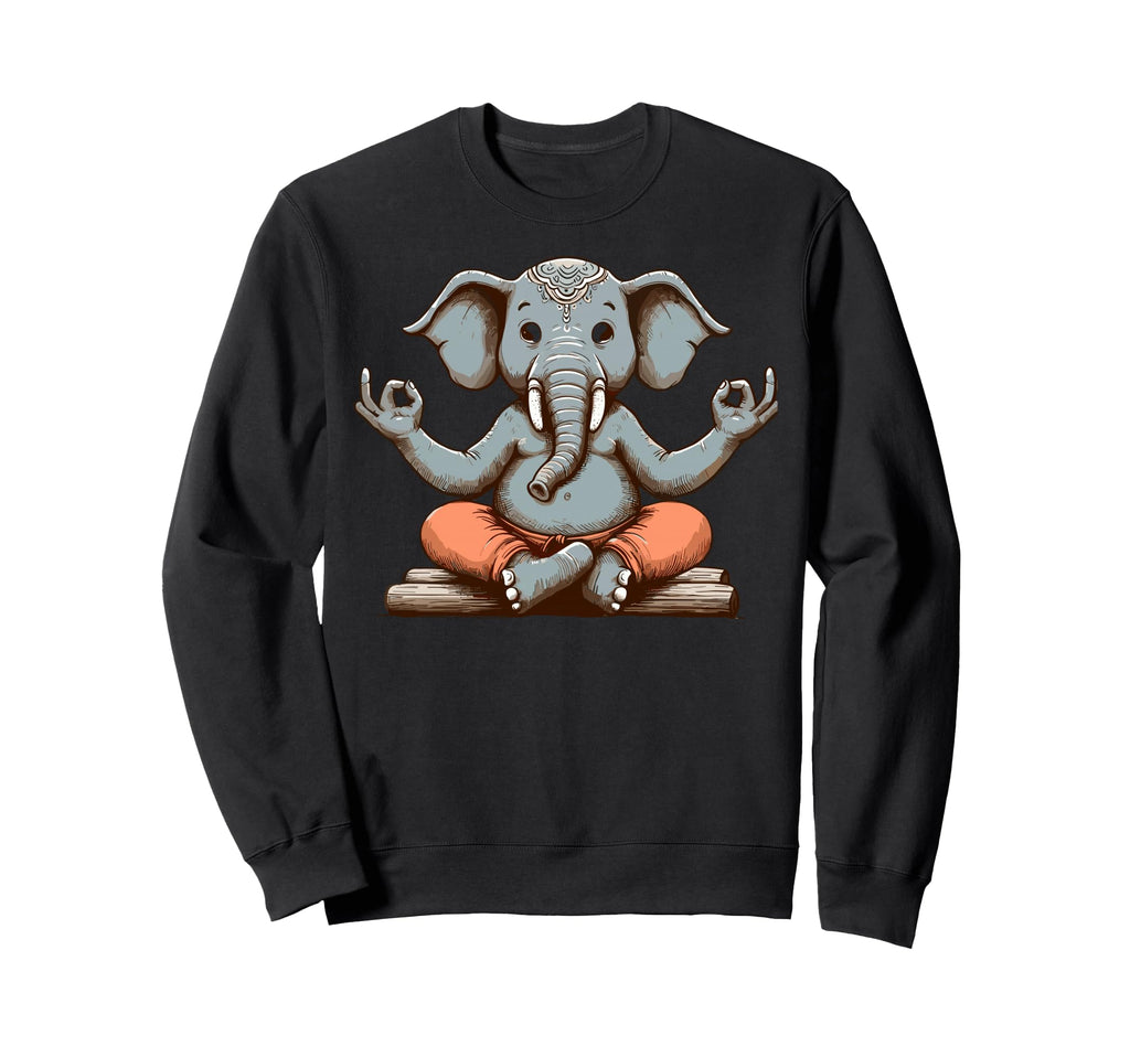 Meditation Elephant Yoga Pose Sweatshirt - Casual Everyday Wear Men Women - T-Shirt, Sweatshirt, Hoodie