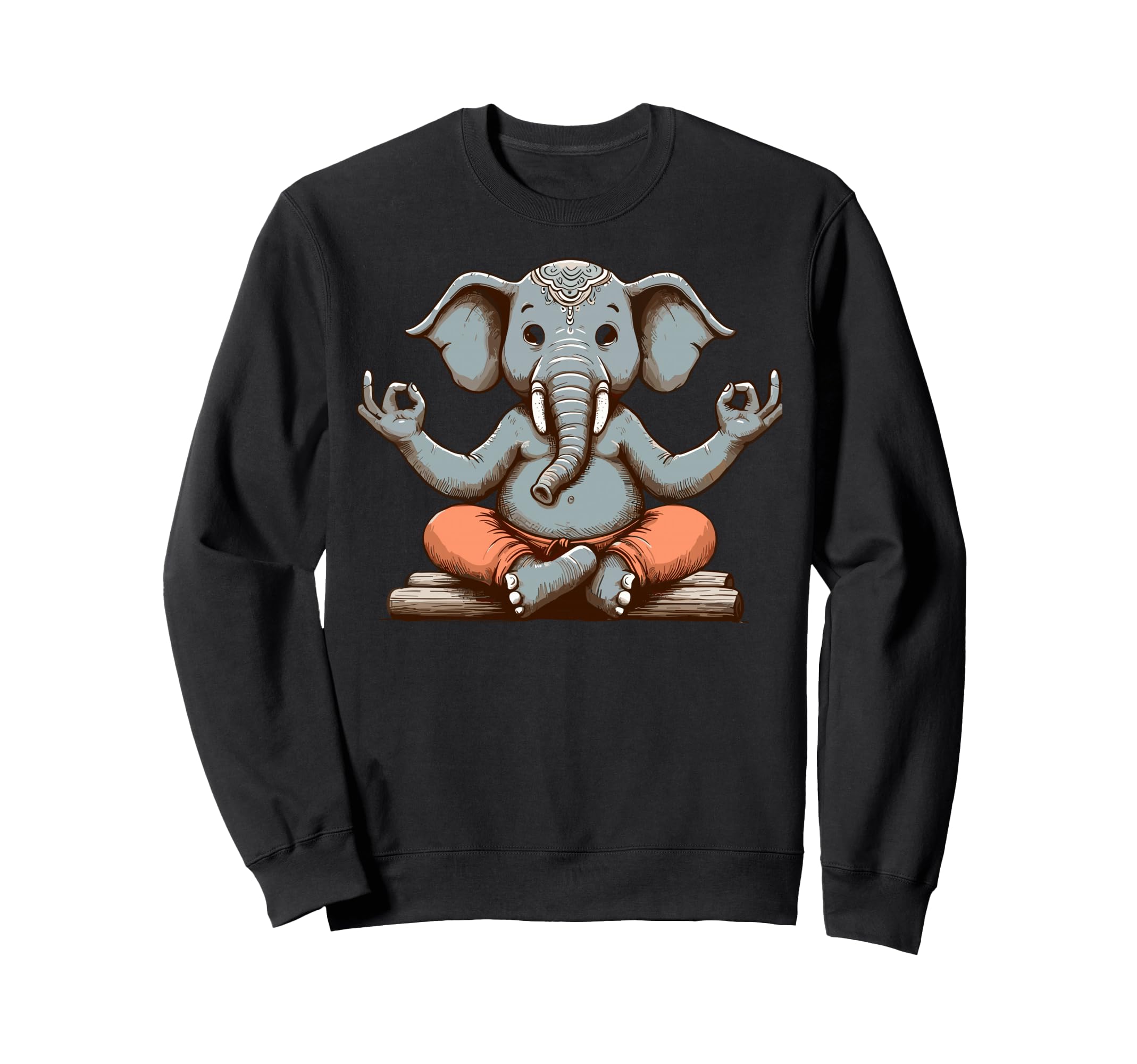 Meditation Elephant Yoga Pose Sweatshirt - Casual Everyday Wear Men Women - T-Shirt, Sweatshirt, Hoodie