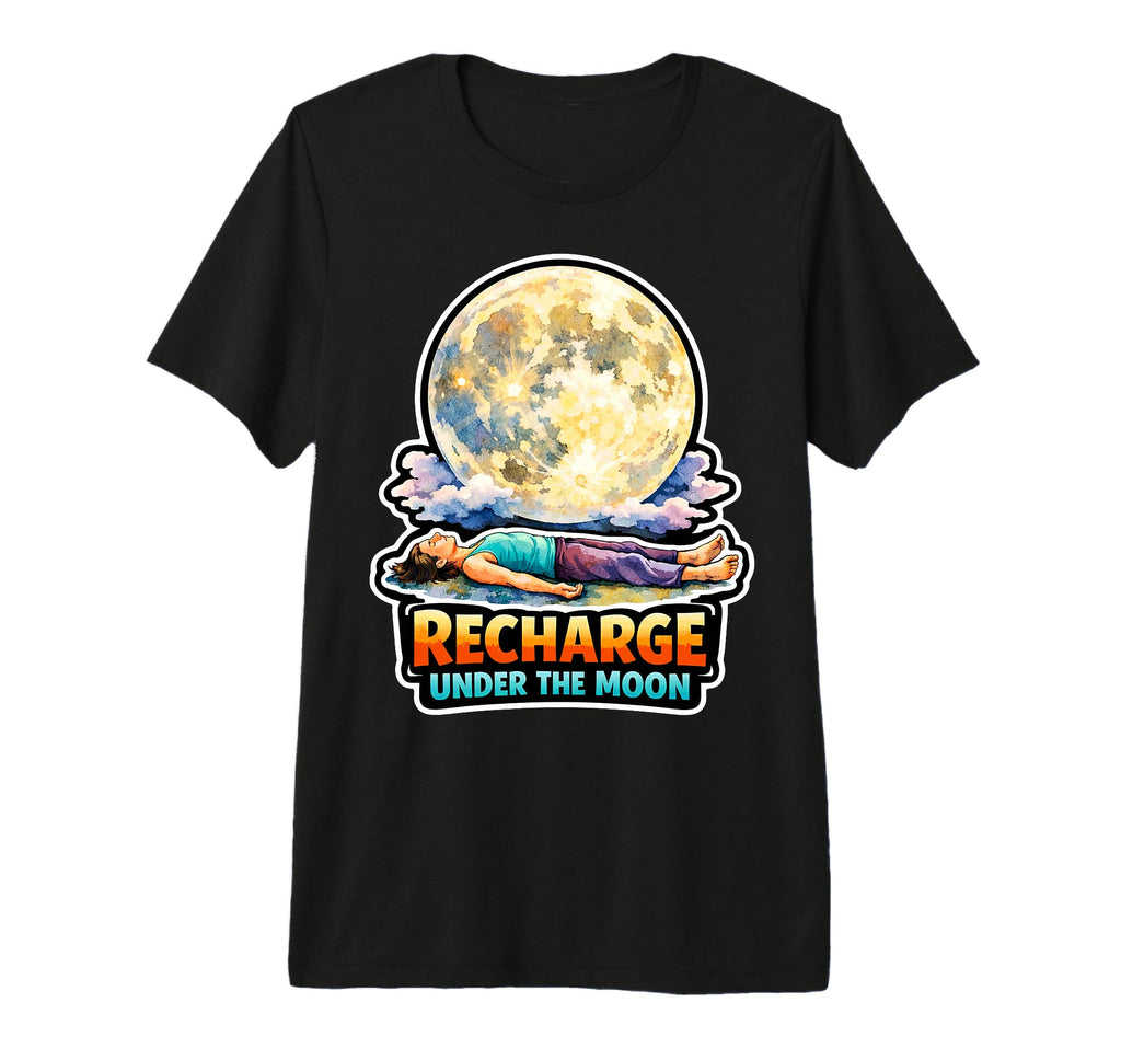 Moon Meditation Lunar Mindfulness T-Shirt - Minimalist Print for Adults - T-Shirt, Sweatshirt, Hoodie