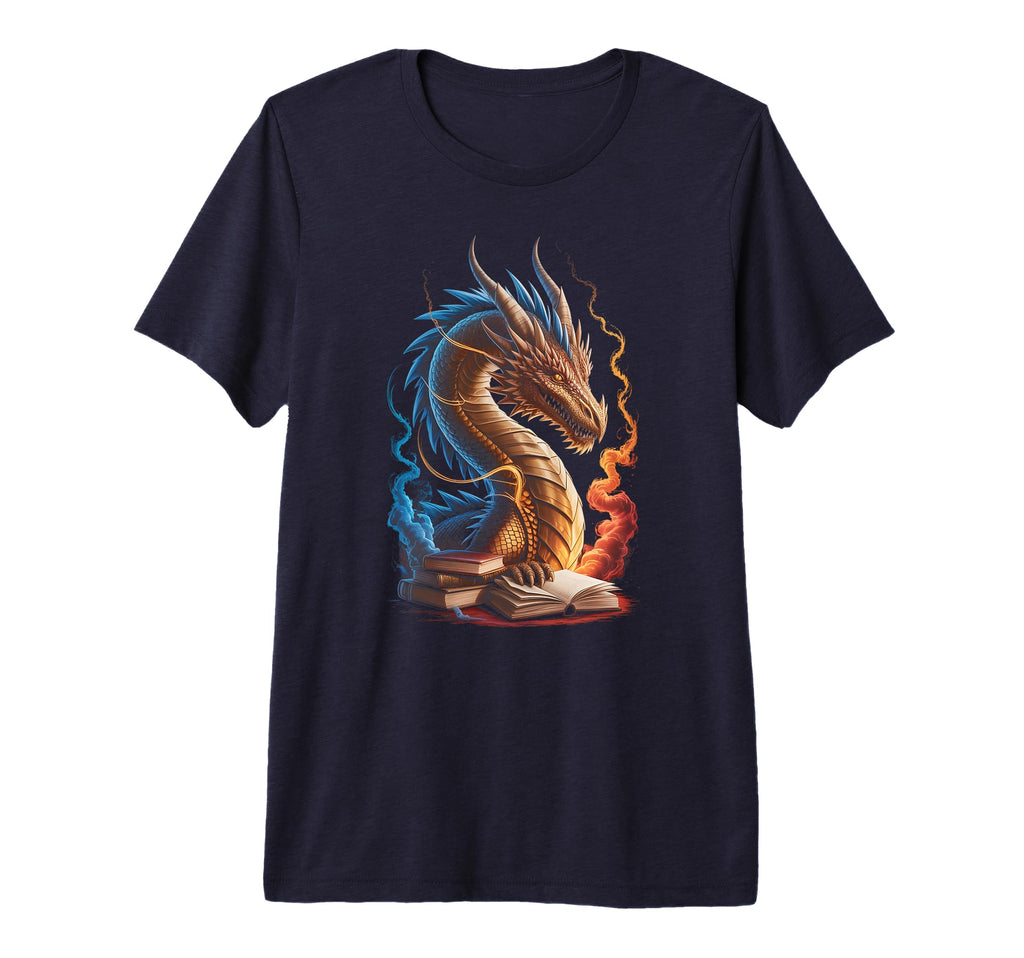Kawaii Books Dragons Abibliophobia Nerd T-Shirt - Minimalist Print Unisex - T-Shirt, Sweatshirt, Hoodie