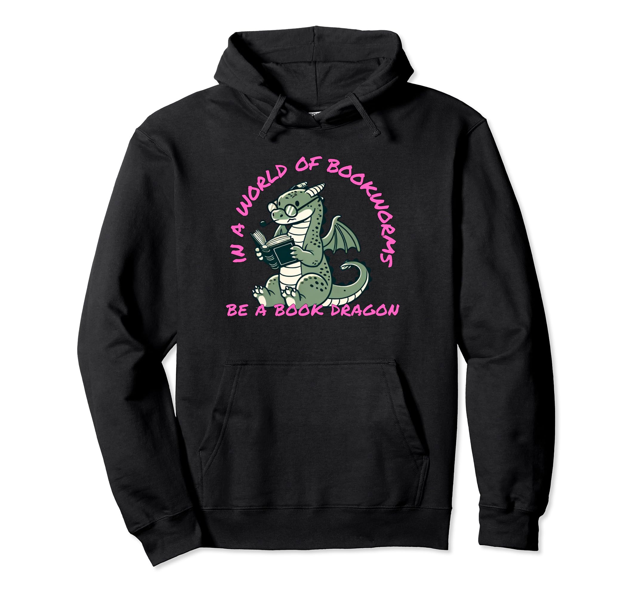 Dragon World Bookworms Be Book Dragon Hoodie - Custom Art Print for Adults - T-Shirt, Sweatshirt, Hoodie