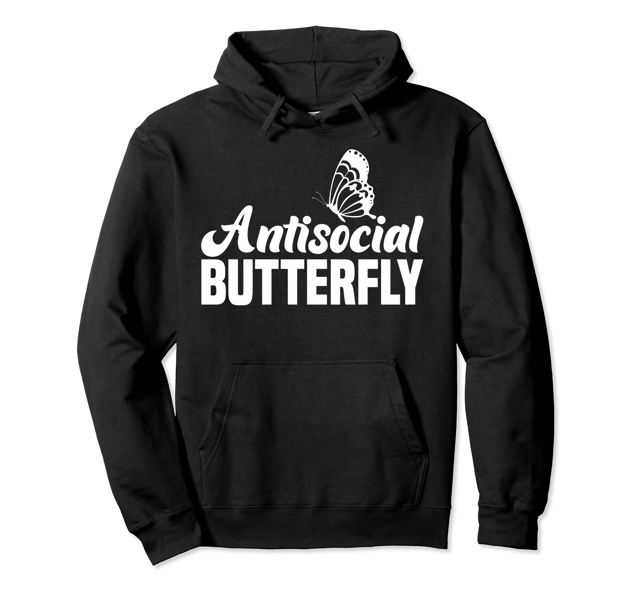 Antisocial Butterfly Introvert Anti Hoodie - Unique Graphic Men Women - T-Shirt, Sweatshirt, Hoodie