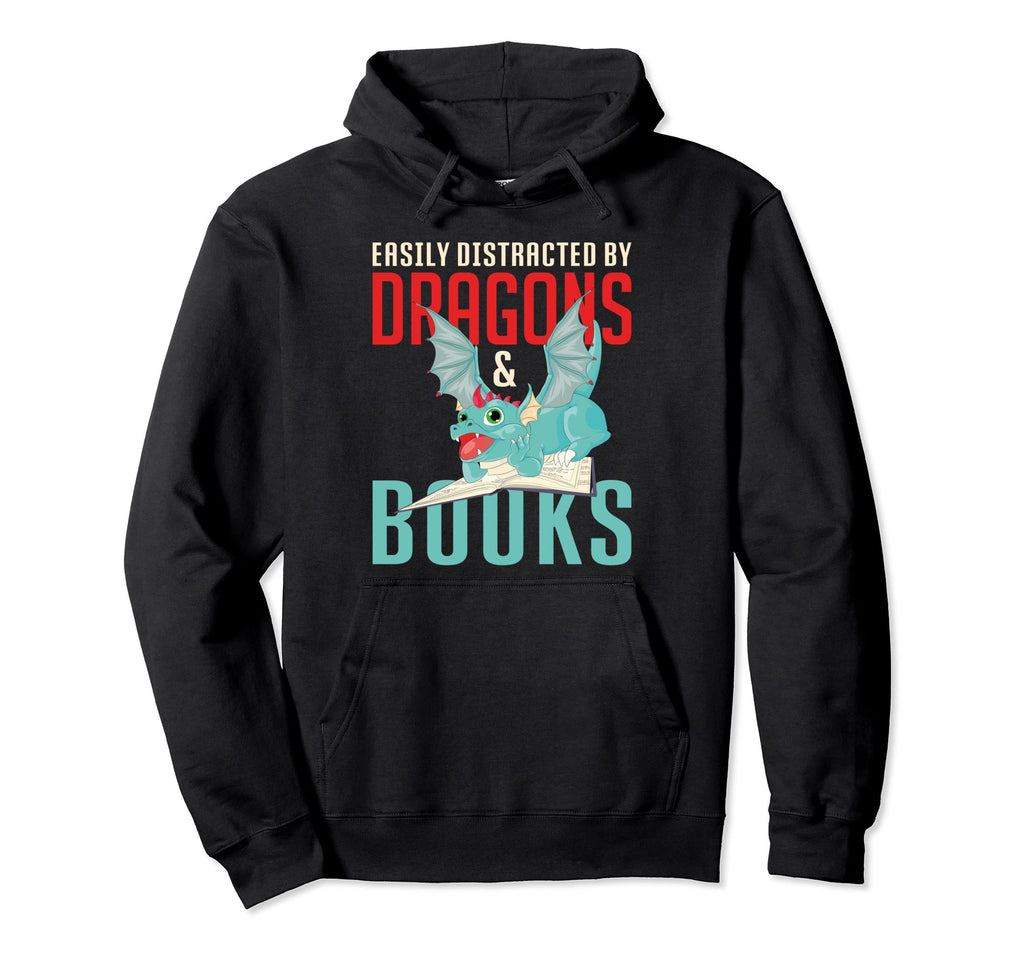 Reading Book Nerd Easily Distracted Hoodie - Fun Novelty Design Men Women - T-Shirt, Sweatshirt, Hoodie
