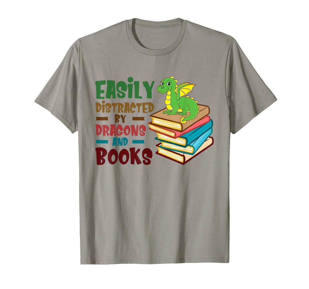 Easily Distracted Dragons And Books Book T-Shirt - Novelty Apparel Unisex - T-Shirt, Sweatshirt, Hoodie