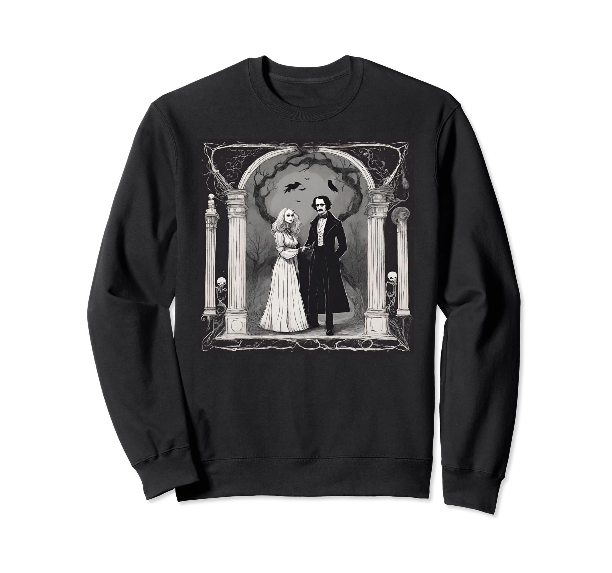 Edgar Allan Poe Lenore Portrait Sweatshirt - Novelty Apparel for Adults - T-Shirt, Sweatshirt, Hoodie