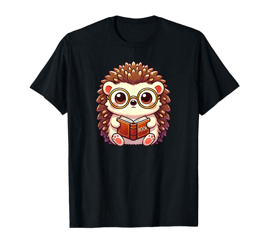 Bookish Hedgehog Quest Knowledge T-Shirt - Graphic Print Men Women - T-Shirt, Sweatshirt, Hoodie