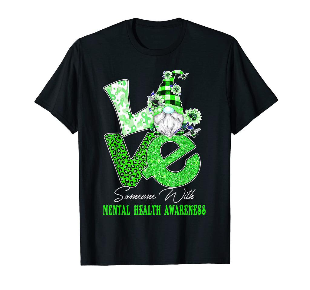 Gnome Flower Love Mental Health T-Shirt - Minimalist Print for Adults - T-Shirt, Sweatshirt, Hoodie