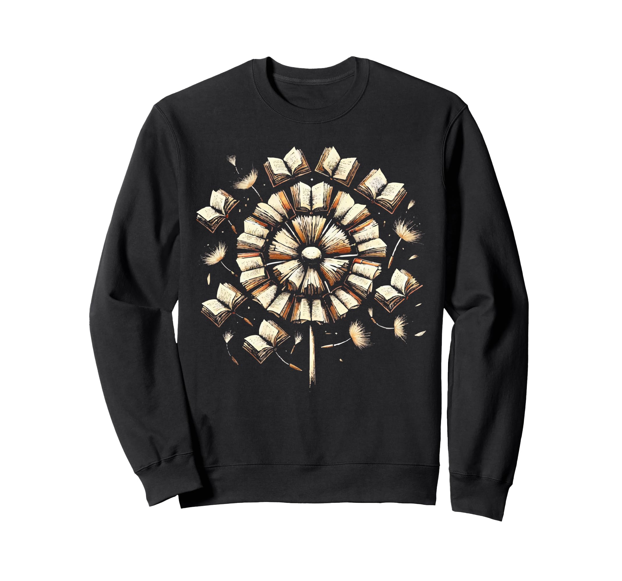 Flower Dandelions Books Library Sweatshirt - Aesthetic Graphic for Adults - T-Shirt, Sweatshirt, Hoodie
