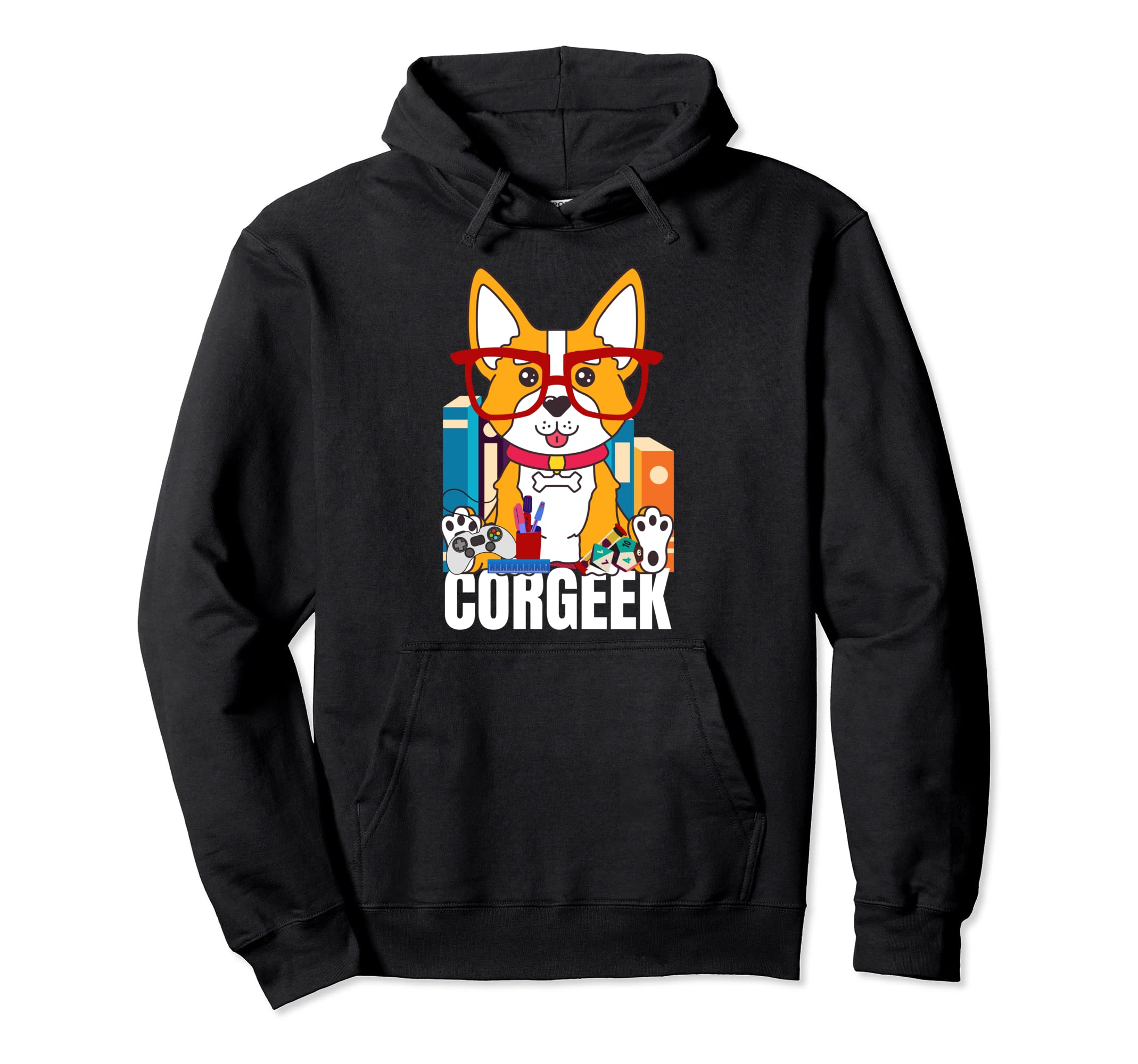 Corgi Geek Corgeek Book Lovers Nerd Hoodie - Streetwear Style Men Women - T-Shirt, Sweatshirt, Hoodie