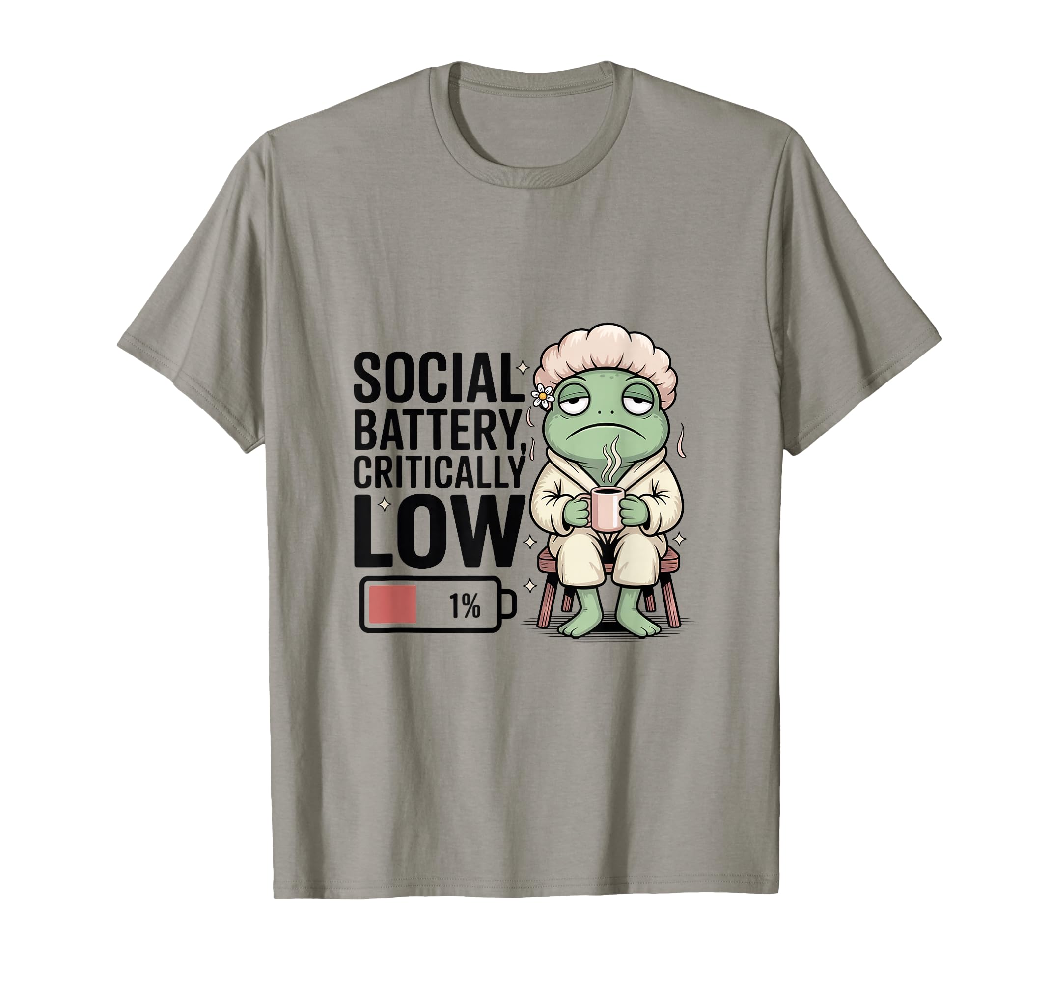 Funny Social Battery Critically Low T-Shirt - Aesthetic Graphic for Adults - T-Shirt, Sweatshirt, Hoodie