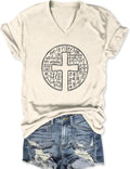 Women's Christian Shirts Jesus Faith Cross Graphic V-Neck T Shirt Easter Religious Sayings Inspirational Tee Tops - T-Shirt, Sweatshirt, Hoodie