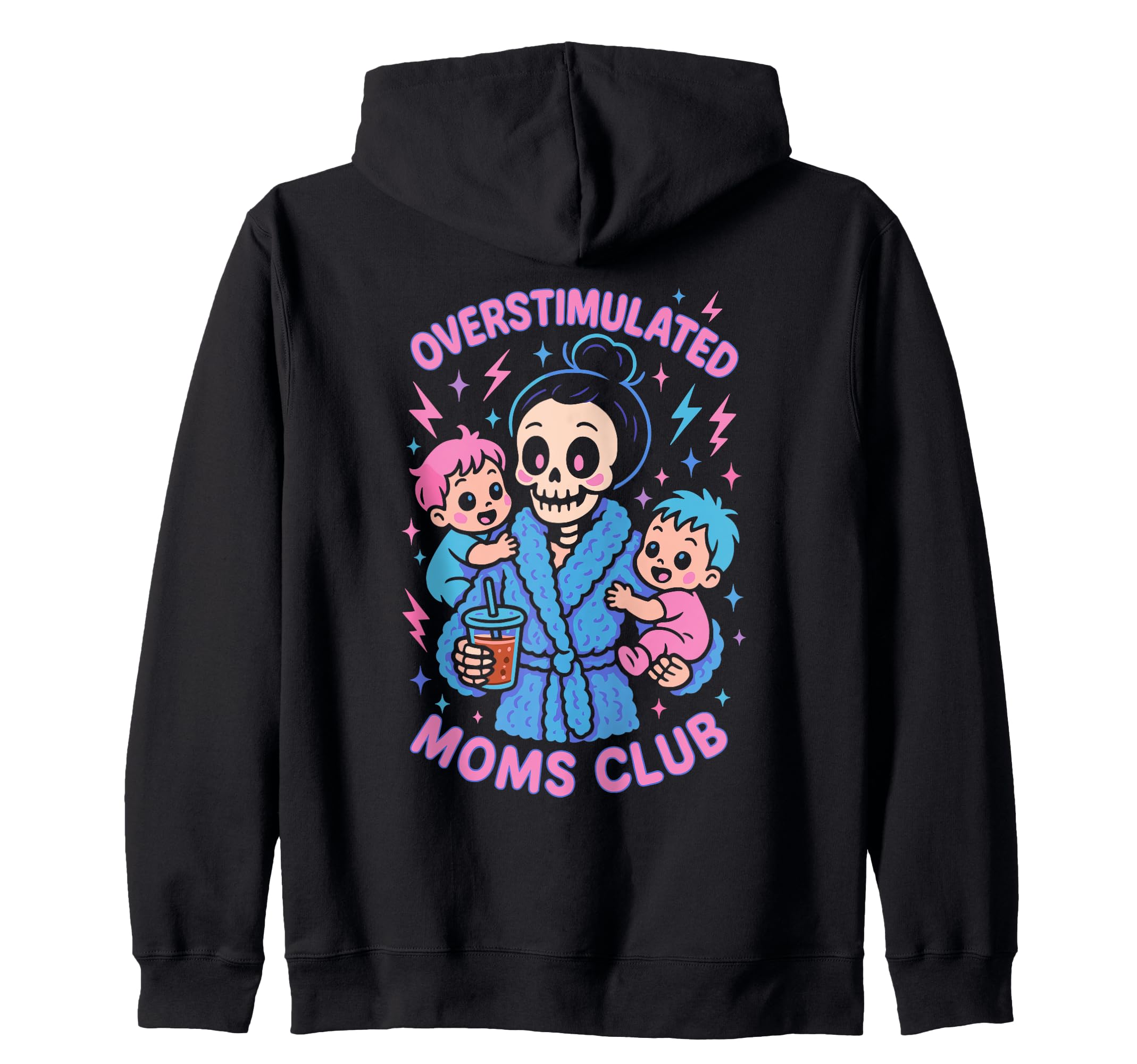Groovy Overstimulated Moms Club Hoodie - Unique Graphic for Adults - T-Shirt, Sweatshirt, Hoodie