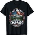 Colorado 150th Anniversary 250th USA Flag T-Shirt Unisex T-shirt, Sweatshirt, Hoodie, Long Sleeve Tee - T-Shirt, Sweatshirt, Hoodie