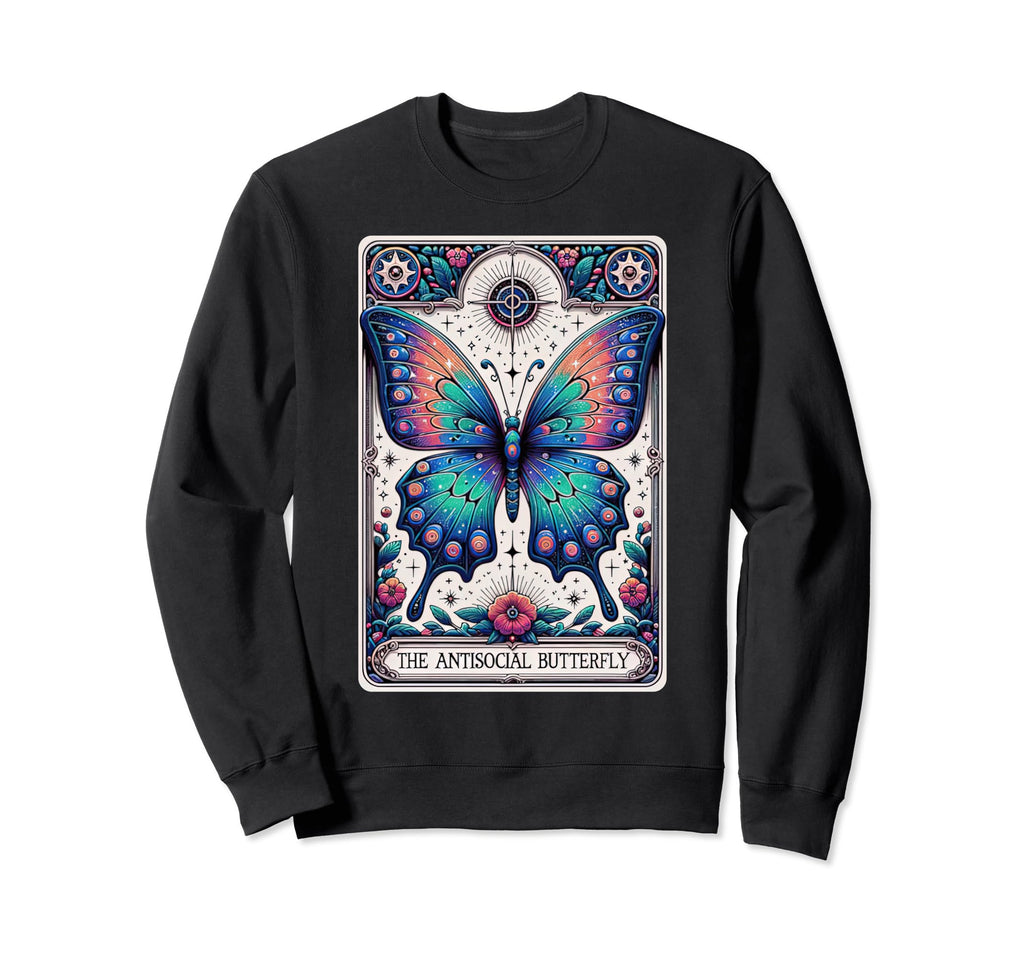 Funny Antisocial Butterfly Sweatshirt - Streetwear Style Men Women - T-Shirt, Sweatshirt, Hoodie