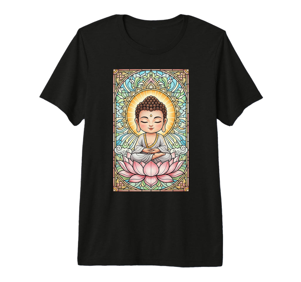 Little Buddha Stained Glass Spiritual T-Shirt - Aesthetic Graphic Unisex - T-Shirt, Sweatshirt, Hoodie