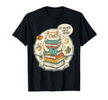 Funny Bookworm Book Lover Reader Cat Gift T-Shirt - Minimalist Print Unisex - T-Shirt, Sweatshirt, Hoodie