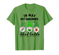 May My Gnomies Wear Green Mental Health T-Shirt - Trendy Graphic Men Women - T-Shirt, Sweatshirt, Hoodie