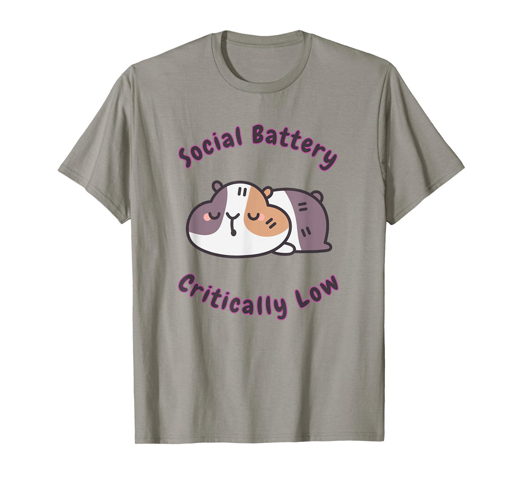 Social Battery Critically Low Guinea T-Shirt - Unique Graphic for Adults - T-Shirt, Sweatshirt, Hoodie