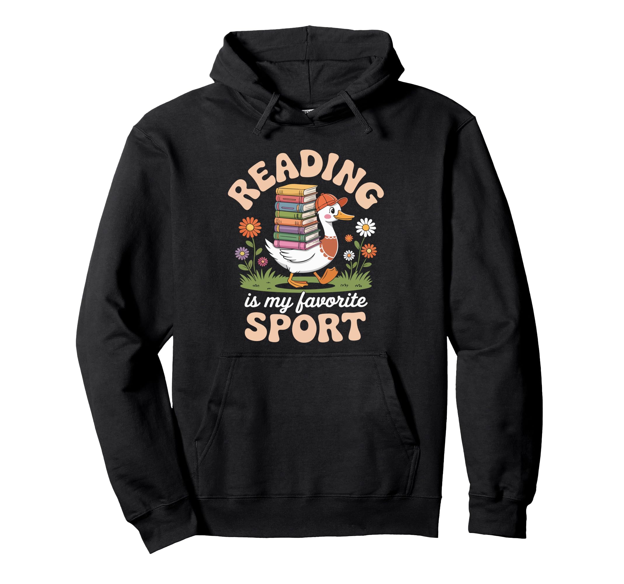Reading Is My Favorite Sport Funny Goose Hoodie - Trendy Graphic Unisex - T-Shirt, Sweatshirt, Hoodie