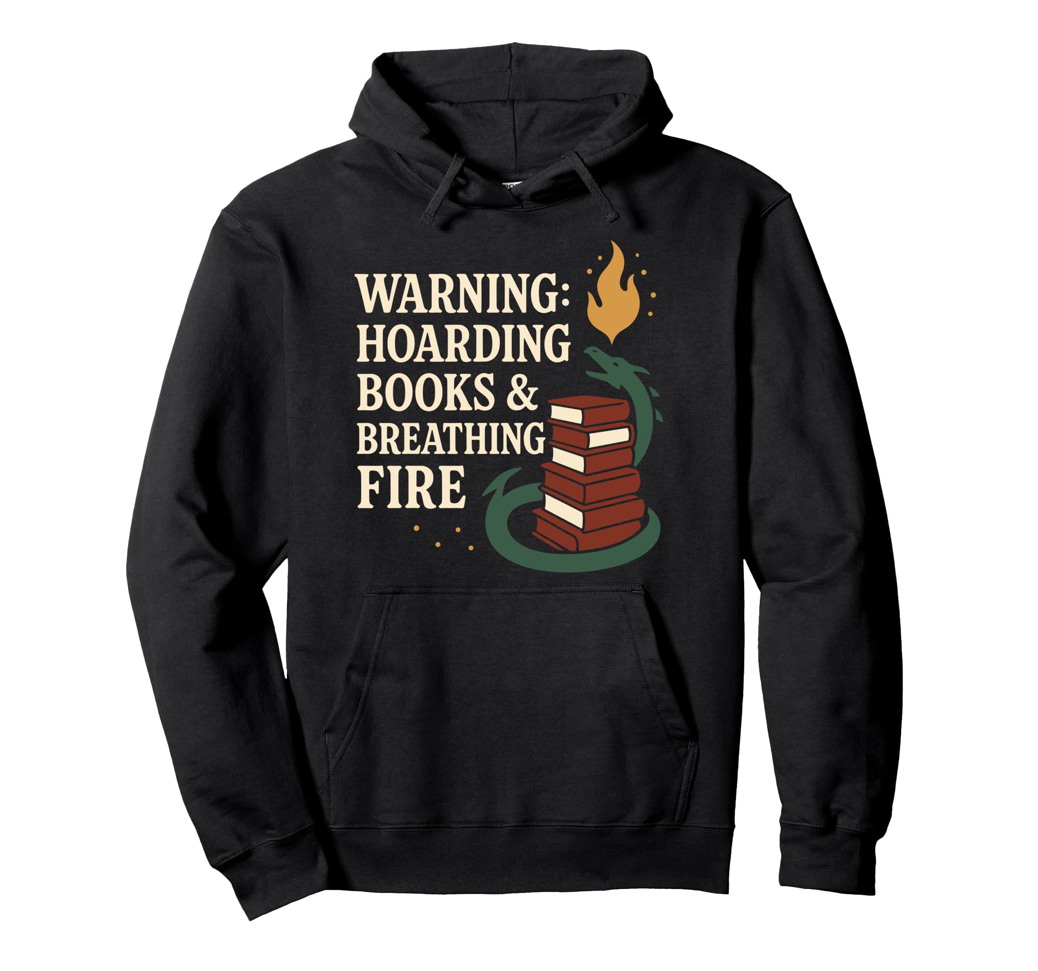 Book Dragon Fantasy Reader Cozy Reading Hoodie - Aesthetic Graphic Unisex - T-Shirt, Sweatshirt, Hoodie