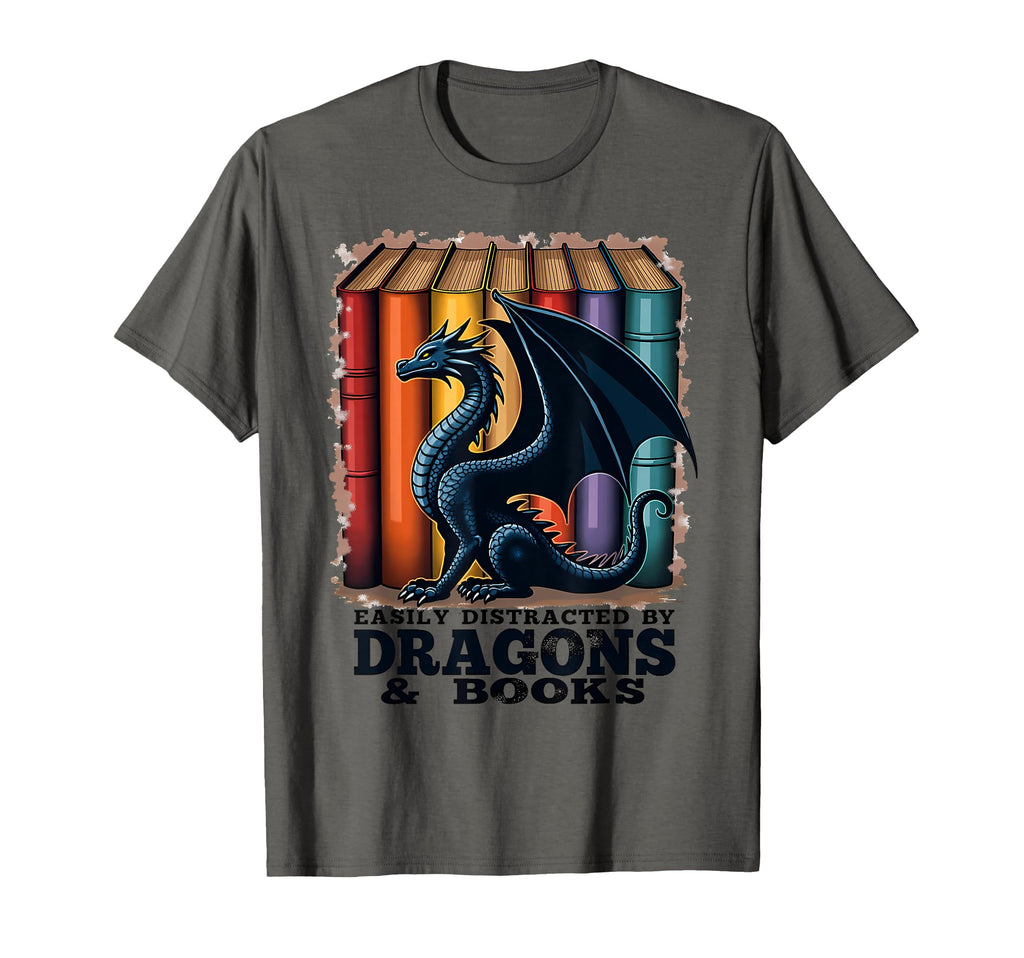 Reading Lover Easily Distracted Dragons T-Shirt - Streetwear Style Unisex - T-Shirt, Sweatshirt, Hoodie