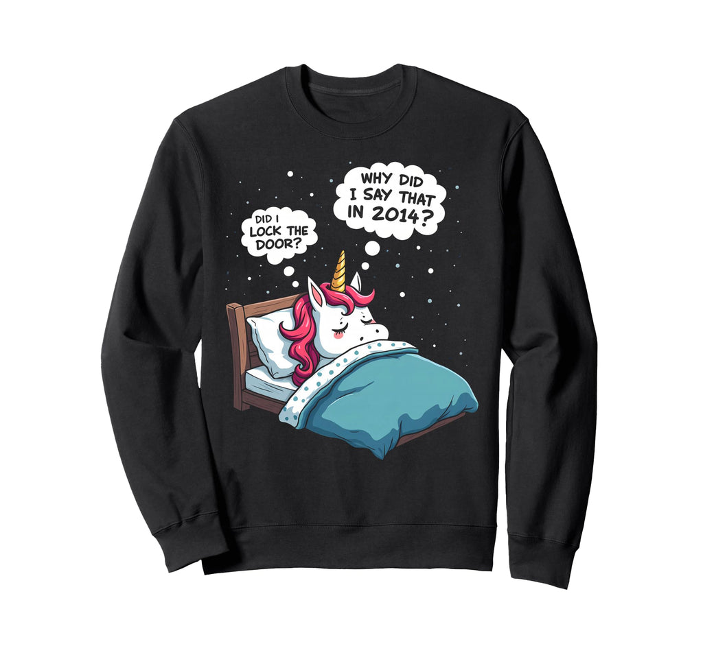Funny Overthinker Unicorn Midnight Sweatshirt - Aesthetic Graphic Unisex - T-Shirt, Sweatshirt, Hoodie