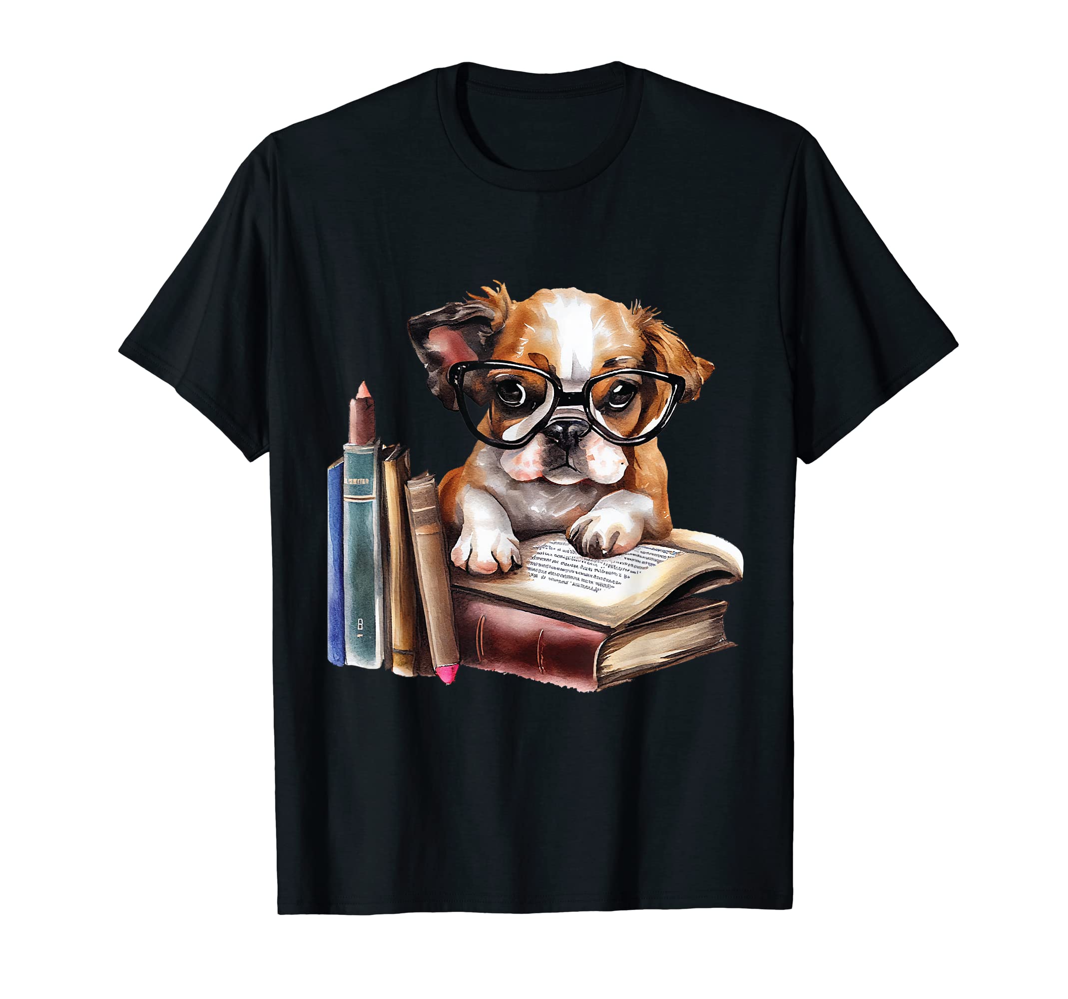 Book Dog Bibliophile Doglovers T-Shirt - Unique Graphic Unisex - T-Shirt, Sweatshirt, Hoodie