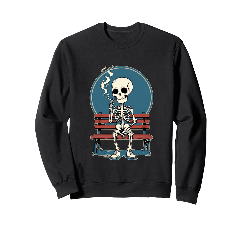 Melancholic Skeleton Waiting Bone Sweatshirt - Custom Art Print for Adults - T-Shirt, Sweatshirt, Hoodie