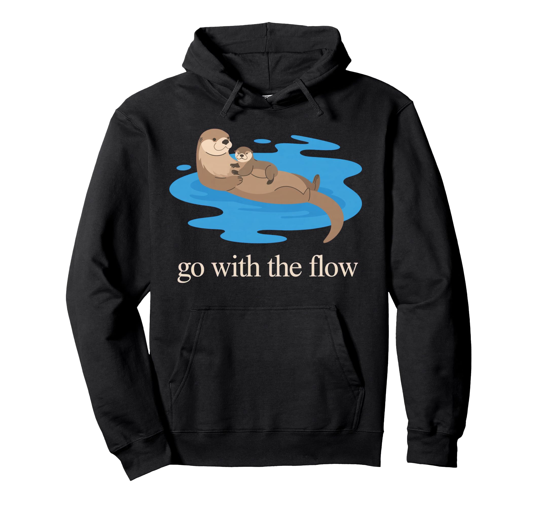 Flow Otter Parent Child Relax Hoodie - Fun Novelty Design Unisex - T-Shirt, Sweatshirt, Hoodie