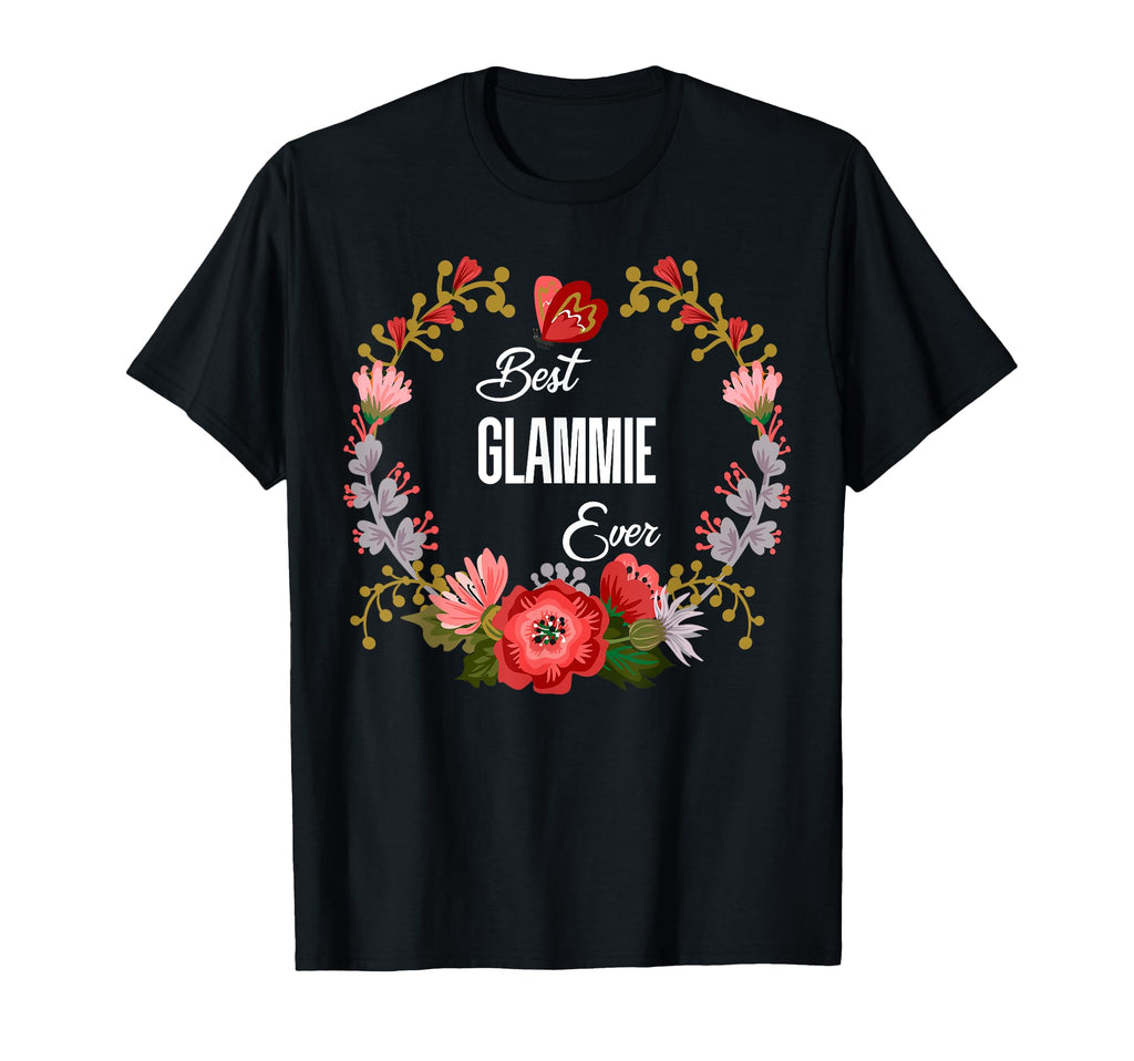 Best Glammie Ever Orange Floral Fun Aunt T-Shirt - Custom Art Print Unisex - T-Shirt, Sweatshirt, Hoodie