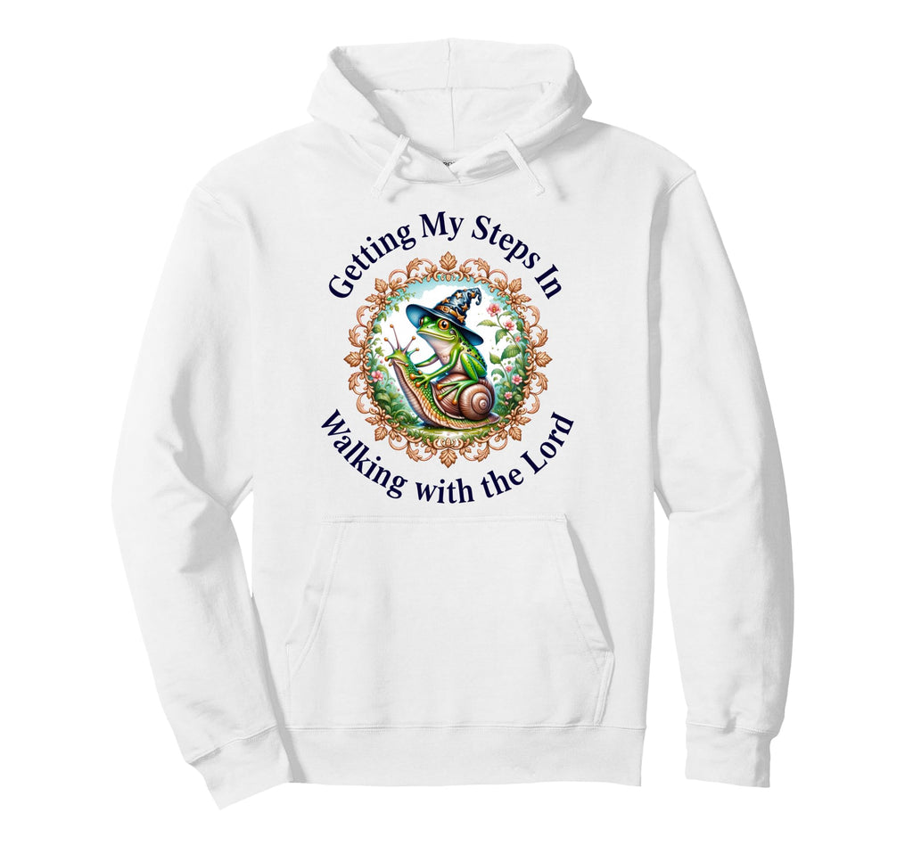 Getting My Steps Walking Lord Frog Hoodie - Aesthetic Graphic Unisex - T-Shirt, Sweatshirt, Hoodie