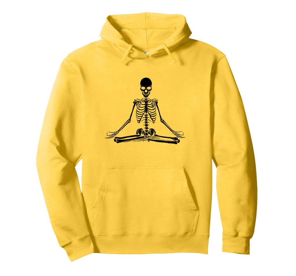 Skeleton Meditation Yoga Zen Spiritual Hoodie - Trendy Graphic Unisex - T-Shirt, Sweatshirt, Hoodie