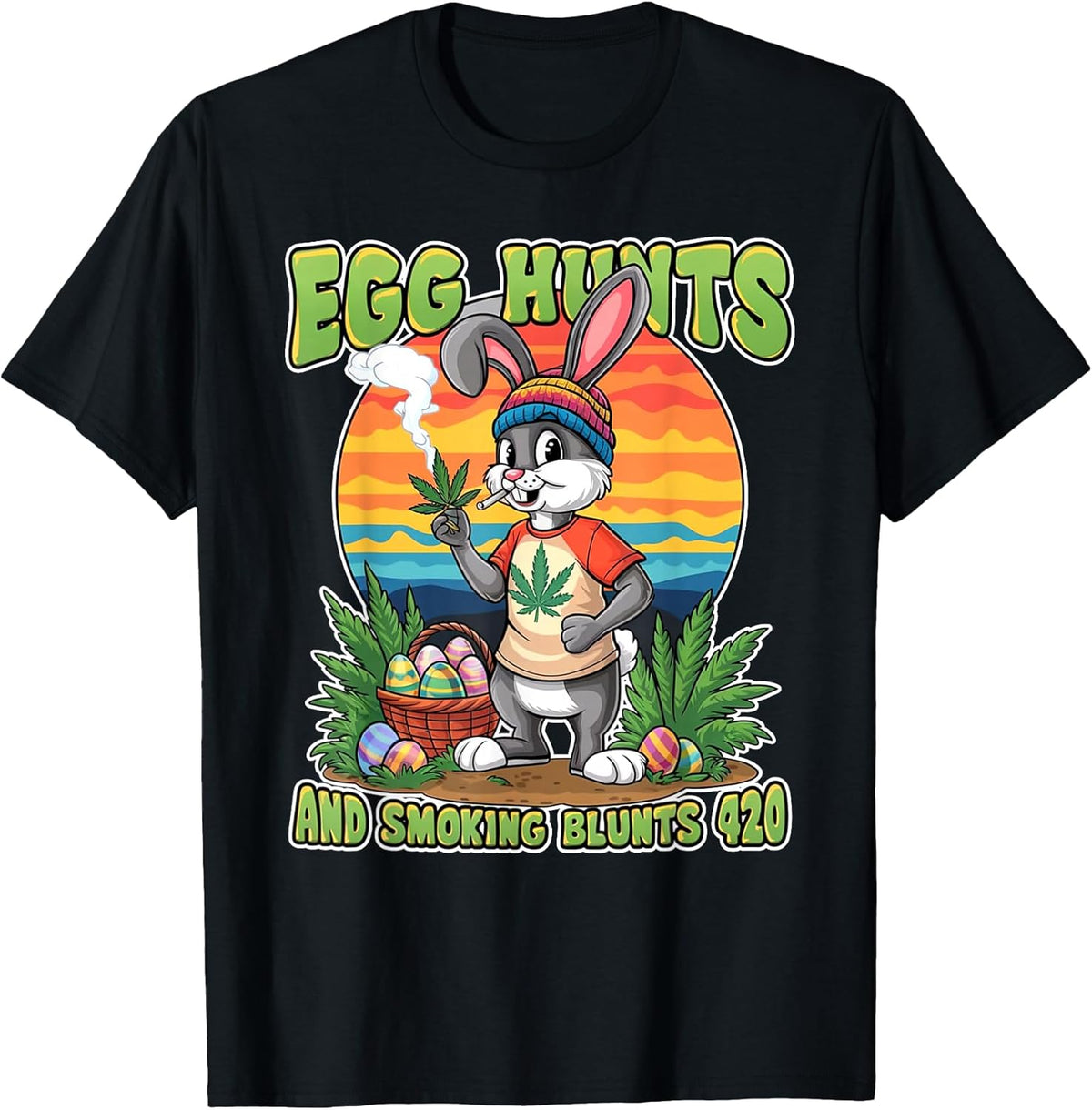 Stoned Easter Bunny With Joint 4/20 Shirt Unisex T-shirt, Sweatshirt, Hoodie, Long Sleeve Tee - T-Shirt, Sweatshirt, Hoodie