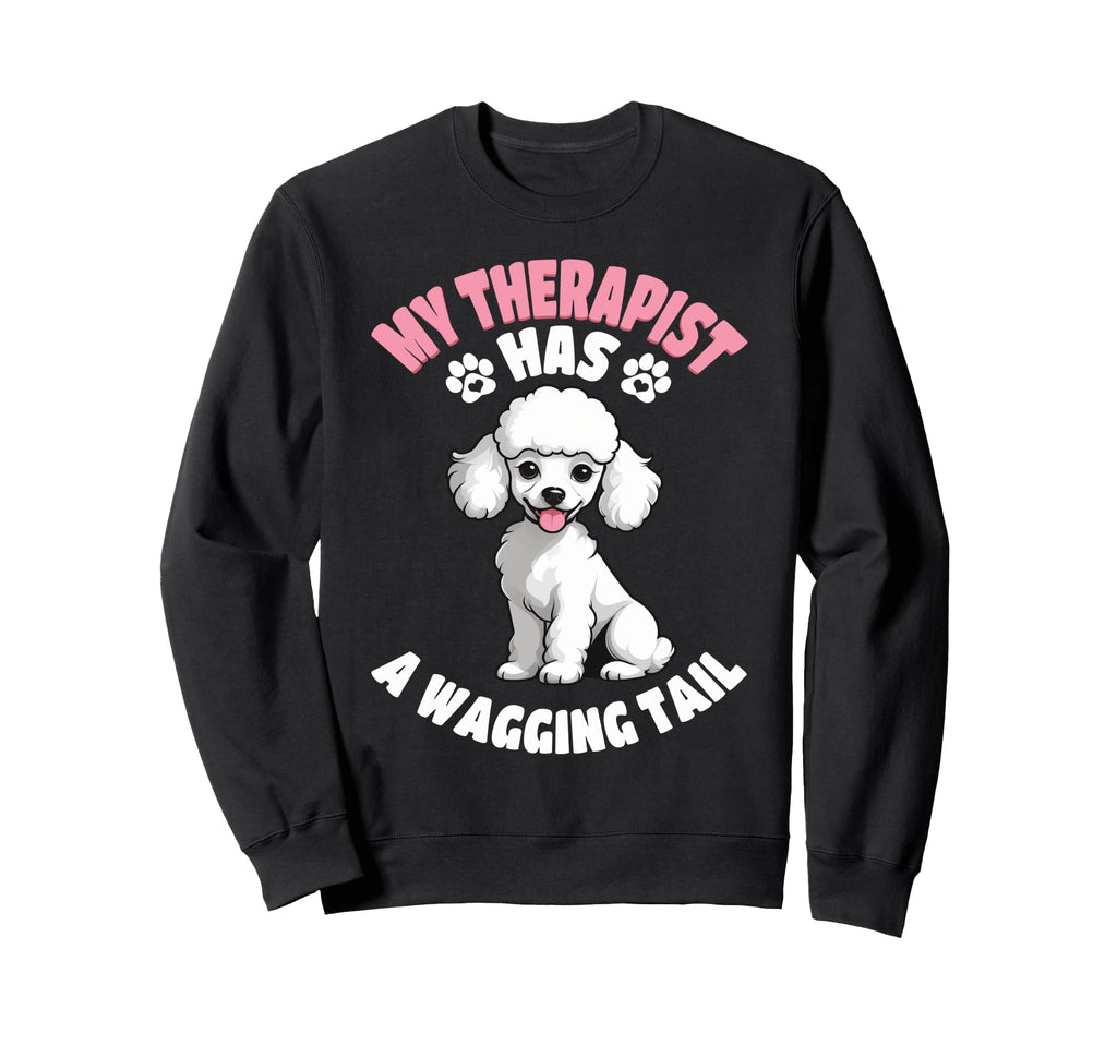 Funny Therapy Service Dog Poodle Sweatshirt - Unique Graphic for Adults - T-Shirt, Sweatshirt, Hoodie