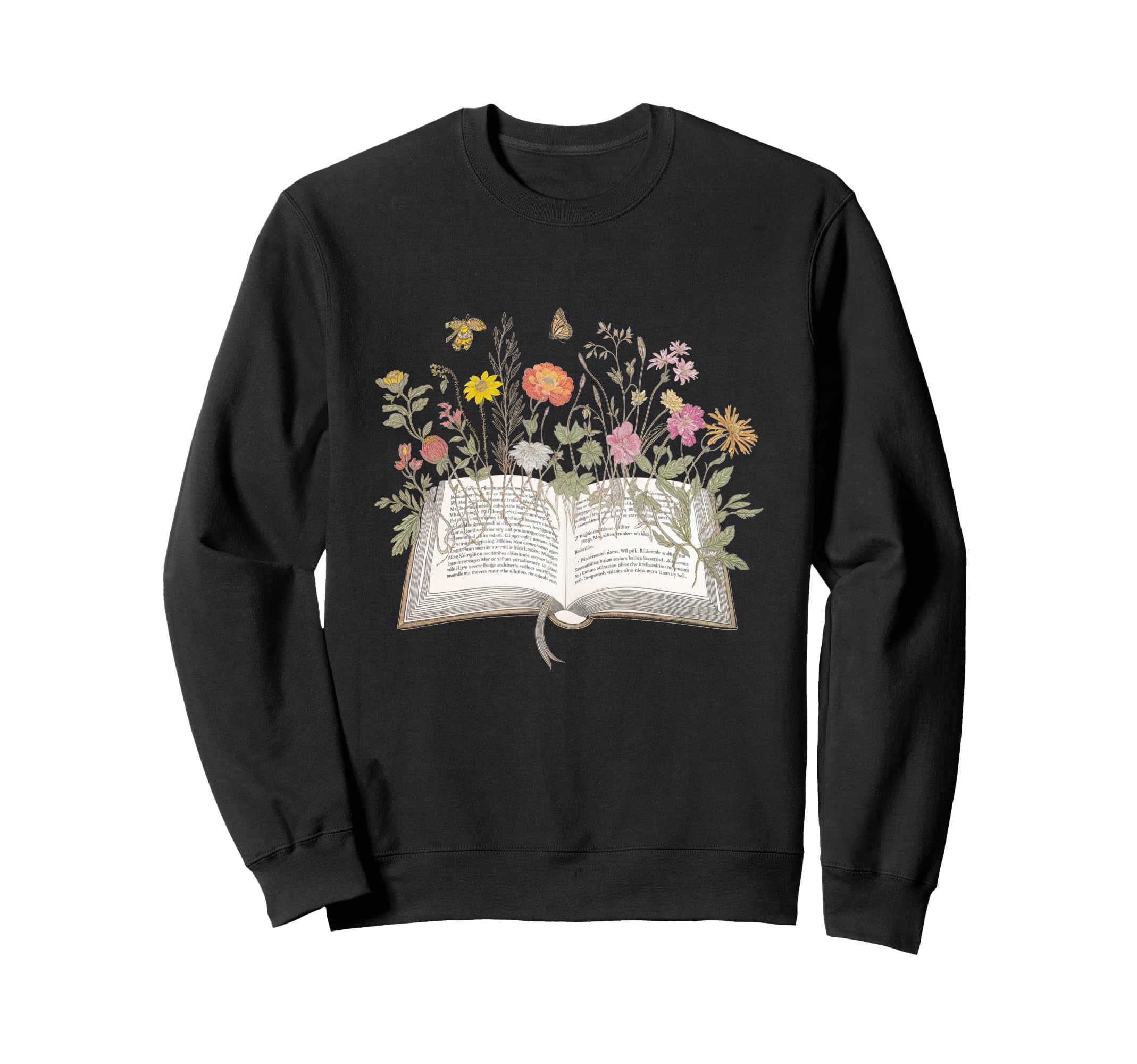 Wildflowers Book Reading Nature Sweatshirt - Streetwear Style for Adults - T-Shirt, Sweatshirt, Hoodie