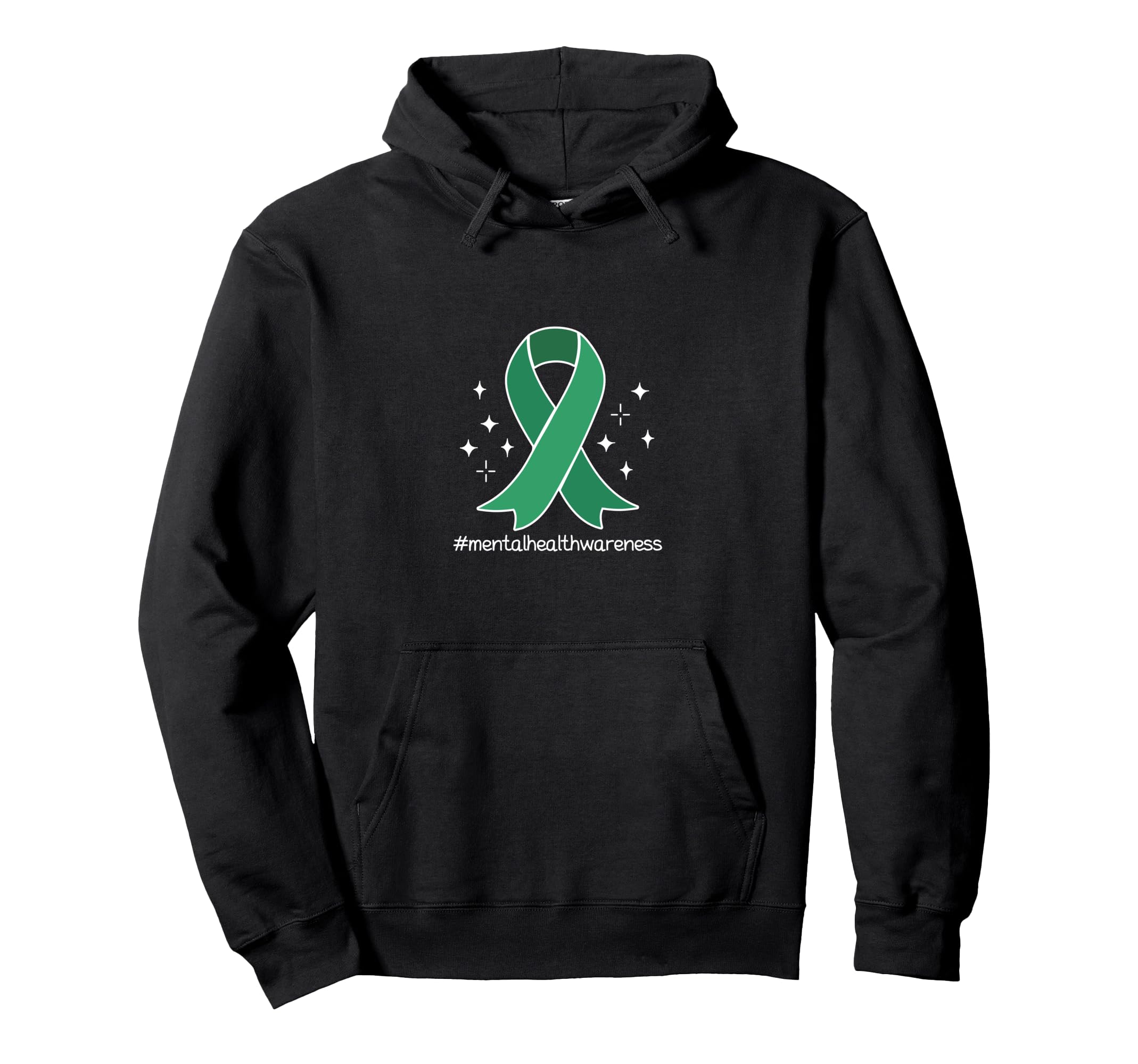 Green Ribbon Mental Health Hoodie - Aesthetic Graphic Men Women - T-Shirt, Sweatshirt, Hoodie