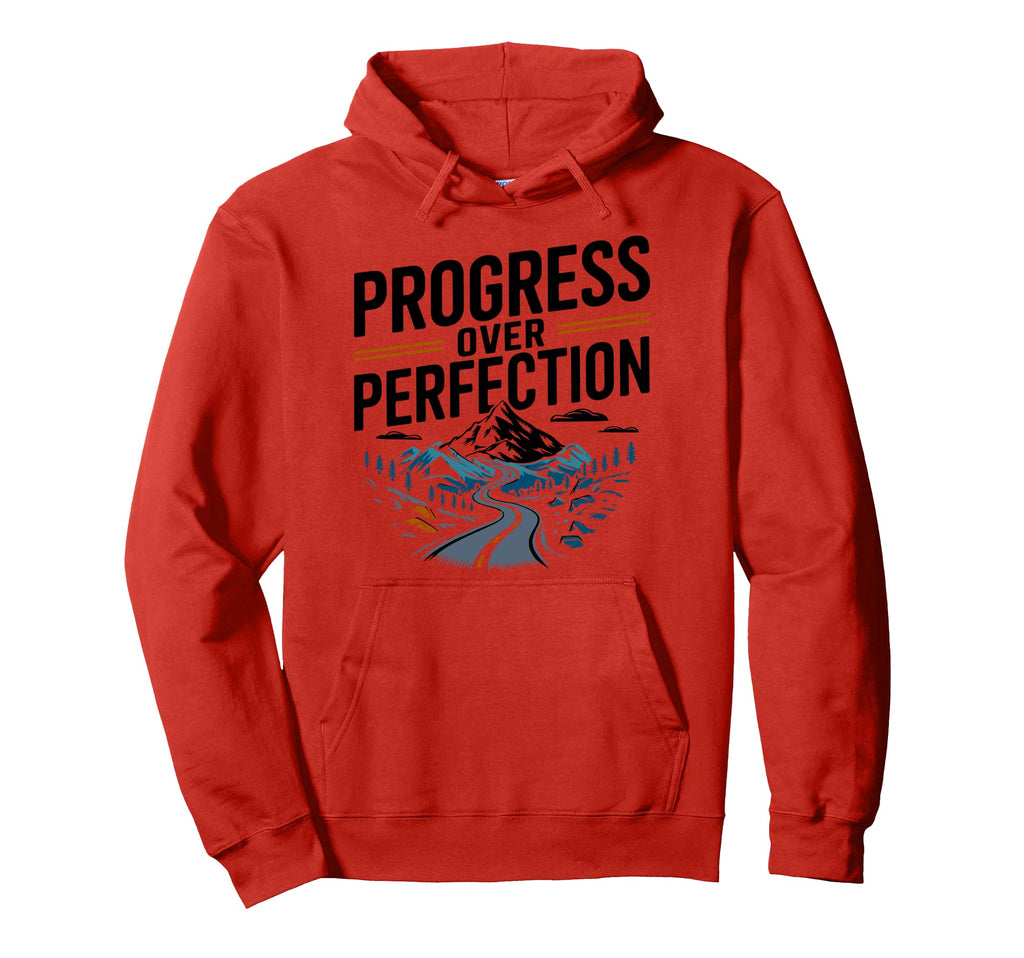 Progress Over Perfection Mental Health Hoodie - Minimalist Print Unisex - T-Shirt, Sweatshirt, Hoodie