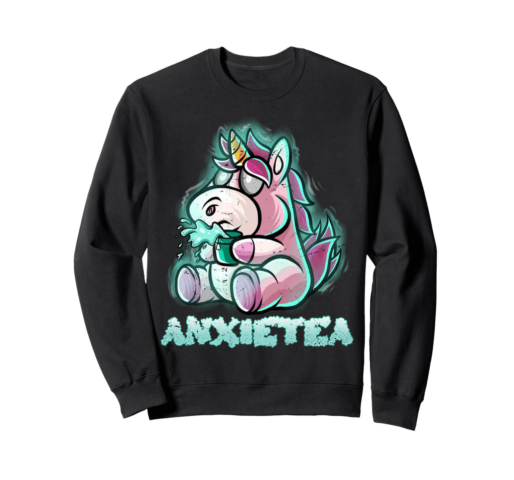 Introvert Tea Lover Nerd Unicorn Sweatshirt - Custom Art Print Men Women - T-Shirt, Sweatshirt, Hoodie