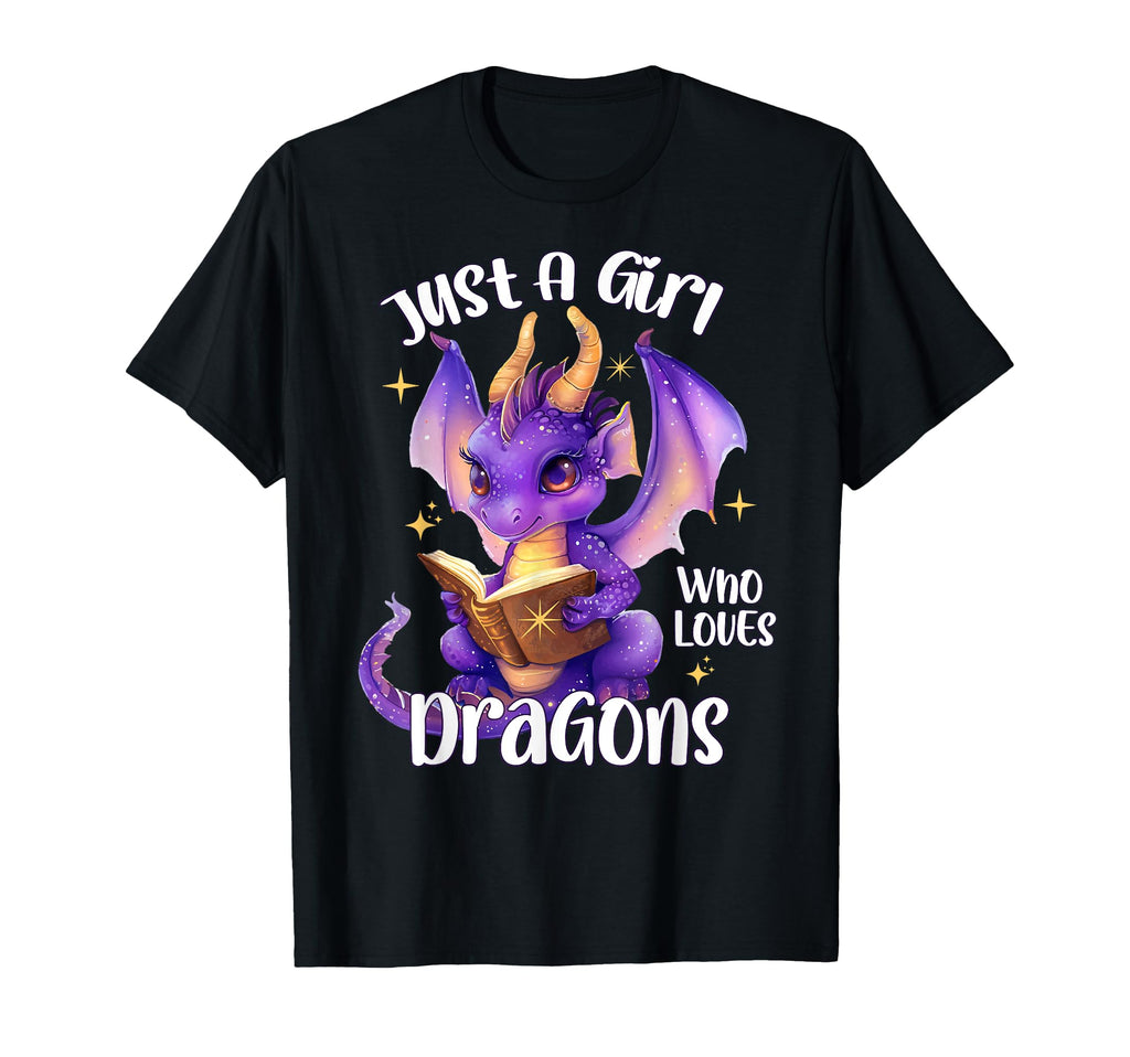 Just Who Loves Dragons Books Magical T-Shirt - Novelty Apparel Men Women - T-Shirt, Sweatshirt, Hoodie