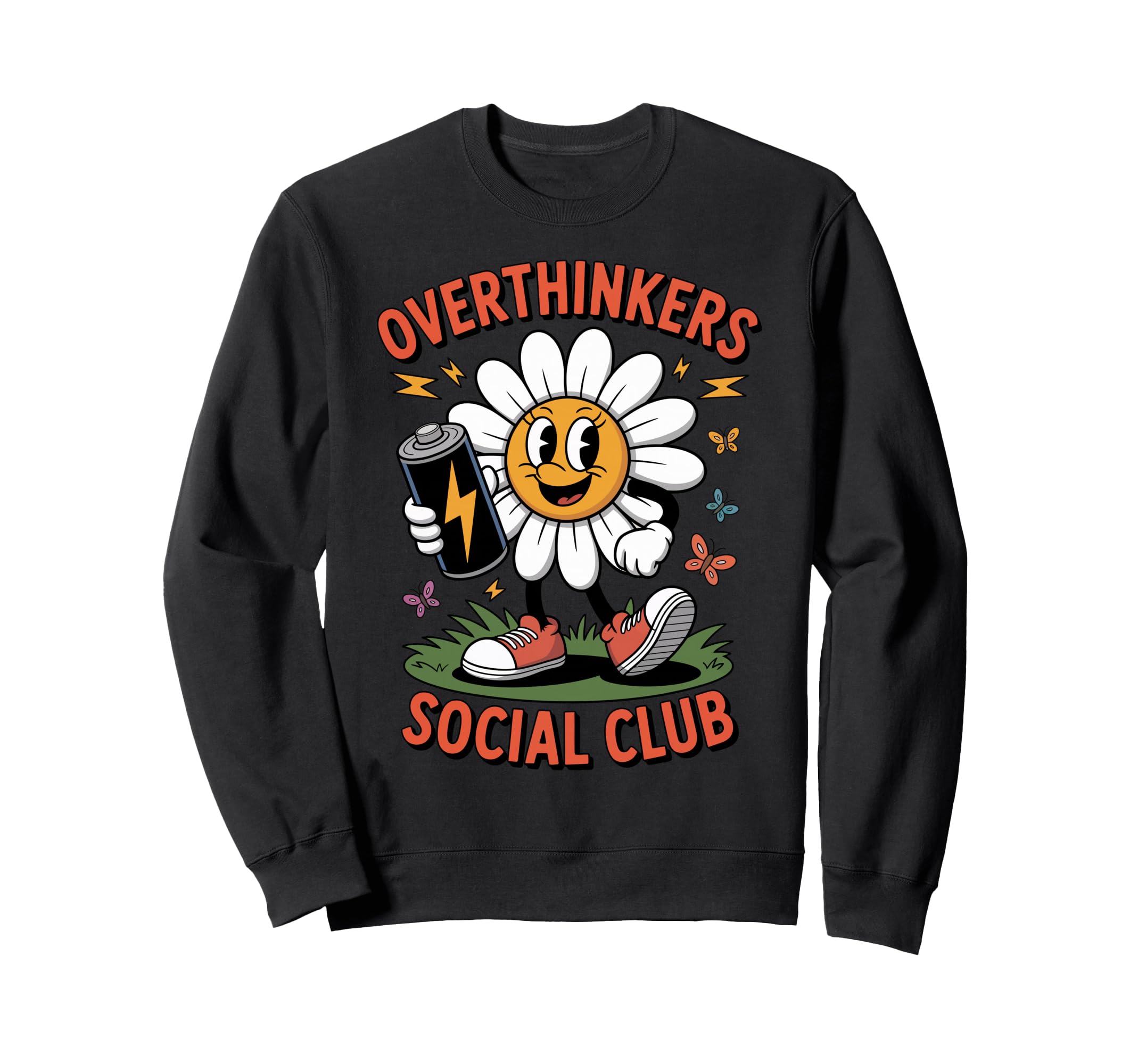 Overthinkers Social Club Sweatshirt - Minimalist Print for Adults - T-Shirt, Sweatshirt, Hoodie