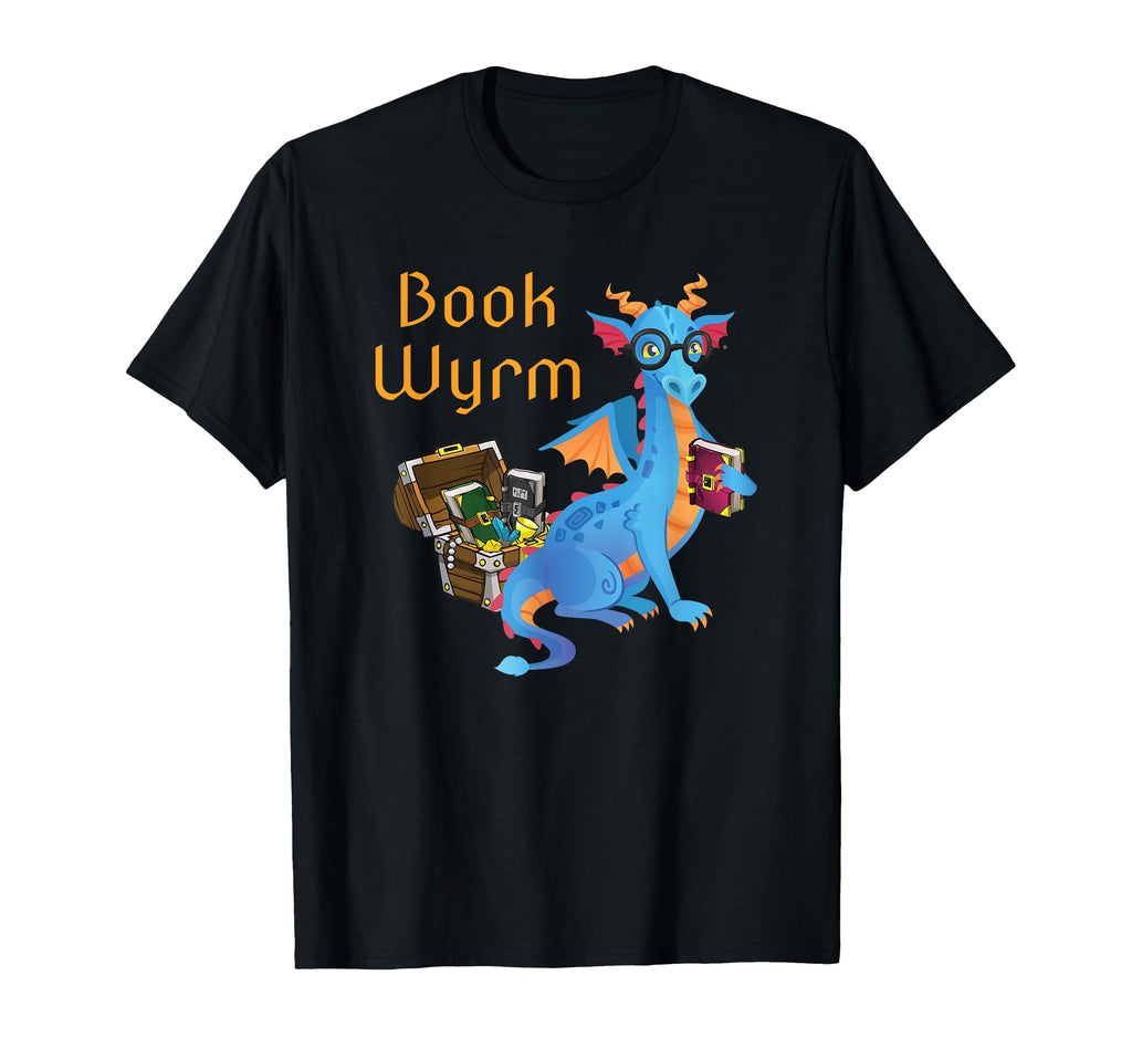 Wyrm Reading Dragon Fantasy Book Lover T-Shirt - Minimalist Print Unisex - T-Shirt, Sweatshirt, Hoodie