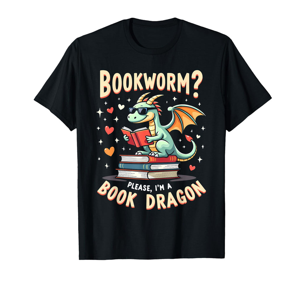 Bookworm Please Im Book Dragon T-Shirt - Minimalist Print Men Women - T-Shirt, Sweatshirt, Hoodie
