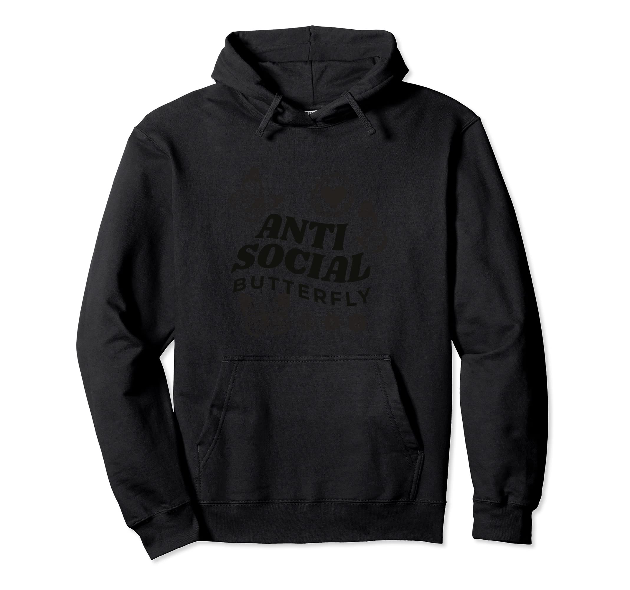 Antisocial Butterfly Introverts Unite Hoodie - Graphic Print Unisex - T-Shirt, Sweatshirt, Hoodie
