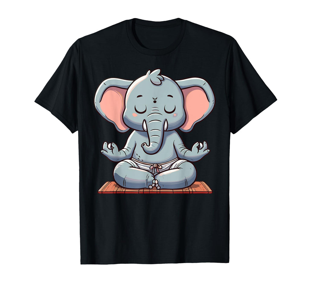 Meditation Elephant Yoga Pose T-Shirt - Minimalist Print Men Women - T-Shirt, Sweatshirt, Hoodie