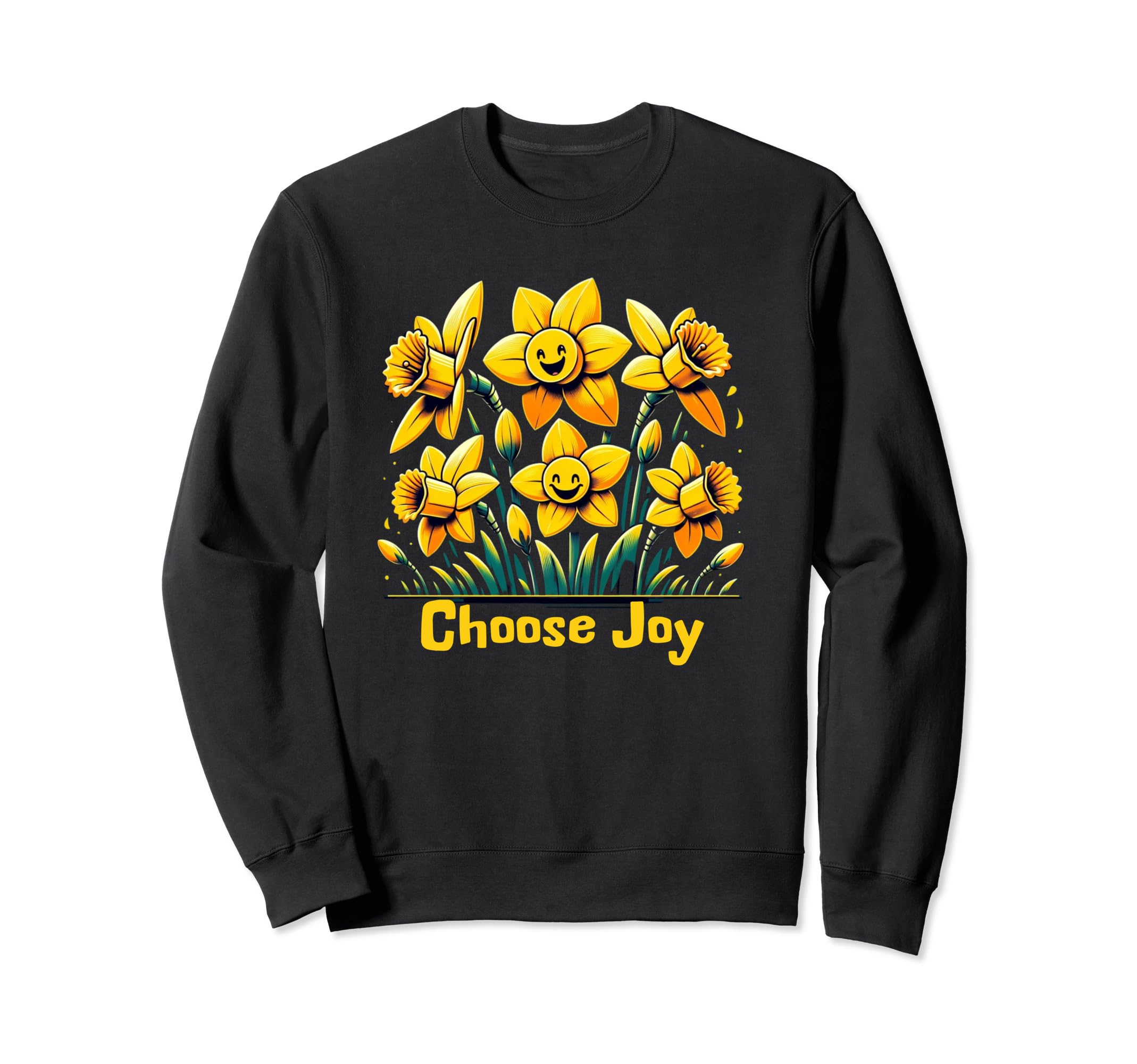 Choose Joy Happy Smiling Sweatshirt - Casual Everyday Wear Men Women - T-Shirt, Sweatshirt, Hoodie